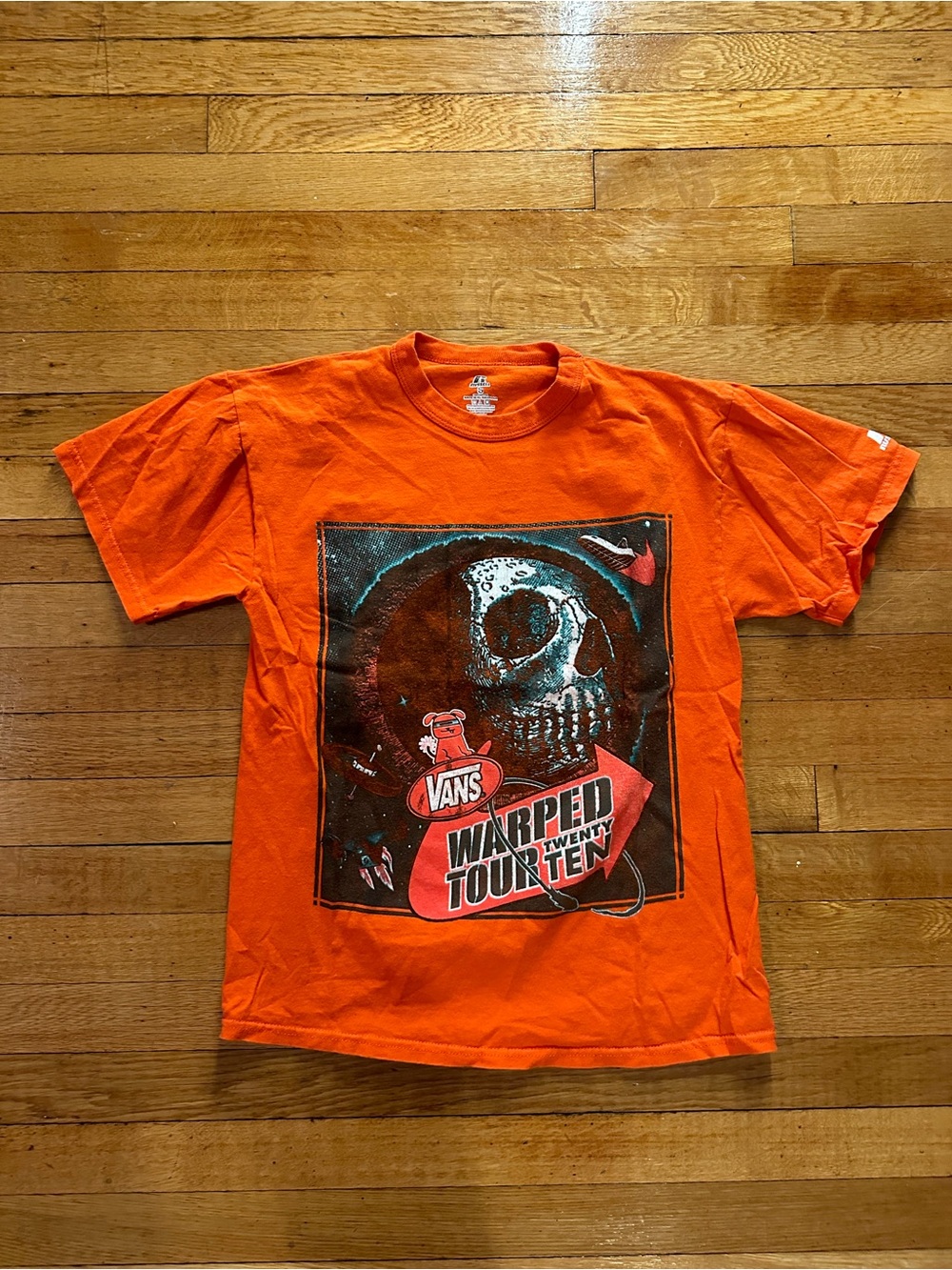 Vintage Orange VANS Warped Tour Twenty Ten T-shirt Warpedtour 2010 Size S Rare